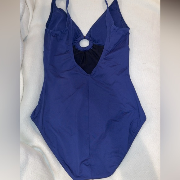 Tommy Bahama Swimsuit Mare Navy Royal One Piece grommet ring 12 tummy control - Picture 4 of 9